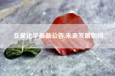 亚星化学最新公告,未来发展如何