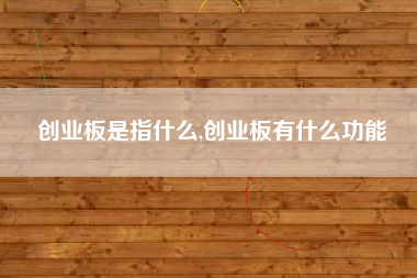 创业板是指什么,创业板有什么功能