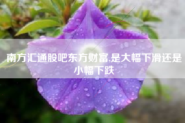 南方汇通股吧东方财富,是大幅下滑还是小幅下跌