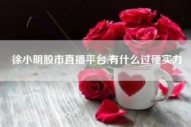 徐小明股市直播平台,有什么过硬实力