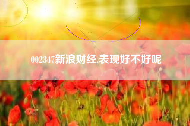 002347新浪财经,表现好不好呢