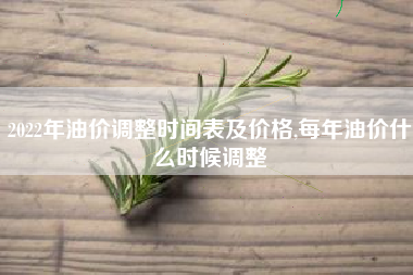 2022年油价调整时间表及价格,每年油价什么时候调整