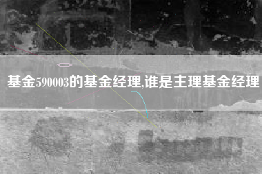 基金590003的基金经理,谁是主理基金经理