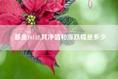 基金16112,其净值和涨跌幅是多少