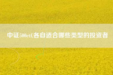 中证500etf,各自适合哪些类型的投资者