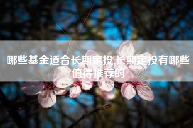 哪些基金适合长期定投,长期定投有哪些值得推荐的