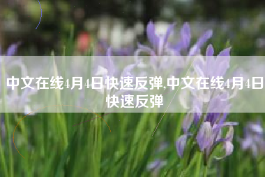 中文在线4月4日快速反弹,中文在线4月4日快速反弹