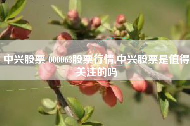 中兴股票 000063股票行情,中兴股票是值得关注的吗