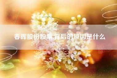 春晖股份股票,背后的原因是什么