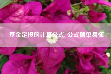 基金定投的计算公式, 公式简单易懂