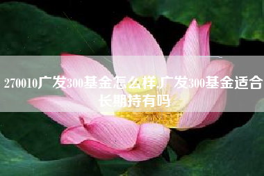 270010广发300基金怎么样,广发300基金适合长期持有吗