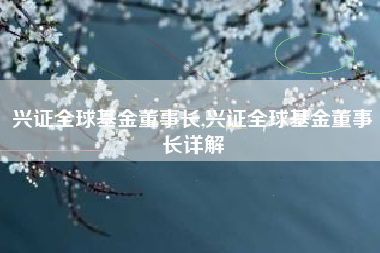 兴证全球基金董事长,兴证全球基金董事长详解