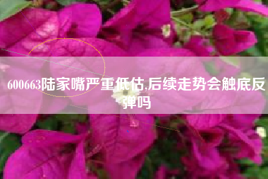 600663陆家嘴严重低估,后续走势会触底反弹吗