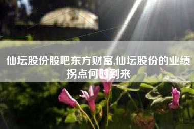 仙坛股份股吧东方财富,仙坛股份的业绩拐点何时到来