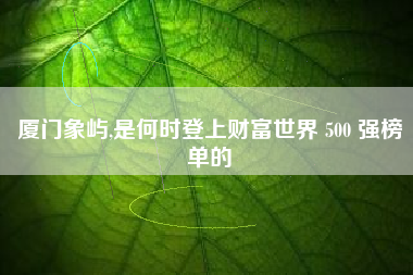 厦门象屿,是何时登上财富世界 500 强榜单的