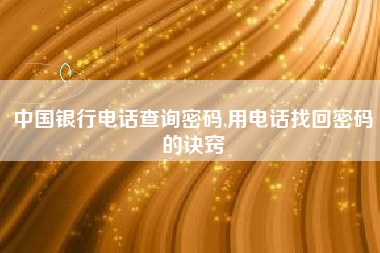 中国银行电话查询密码,用电话找回密码的诀窍