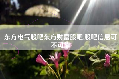东方电气股吧东方财富股吧,股吧信息可不可靠