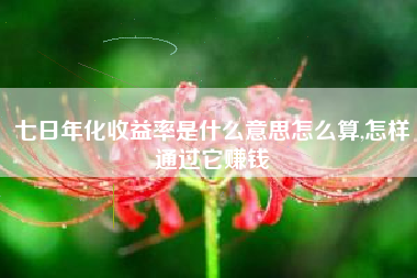 七日年化收益率是什么意思怎么算,怎样通过它赚钱