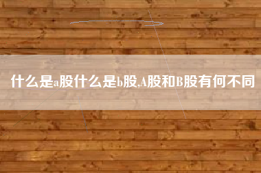 什么是a股什么是b股,A股和B股有何不同