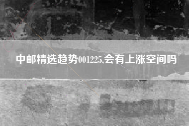 中邮精选趋势001225,会有上涨空间吗
