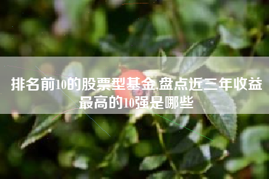排名前10的股票型基金,盘点近三年收益最高的10强是哪些