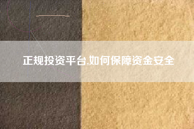 正规投资平台,如何保障资金安全