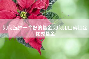 如何选择一个好的基金,如何用口碑锁定优秀基金