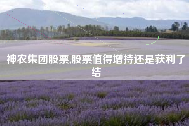 神农集团股票,股票值得增持还是获利了结