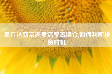 易方达新常态灵活配置混合,如何判断投资时机