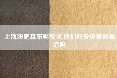上海股吧鑫东财配资,他们的投资策略靠谱吗