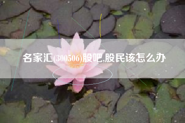 名家汇(300506)股吧,股民该怎么办