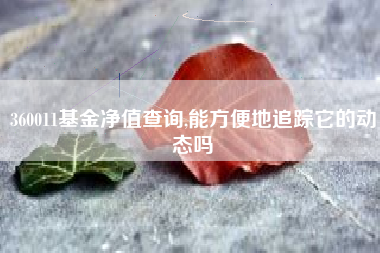 360011基金净值查询,能方便地追踪它的动态吗