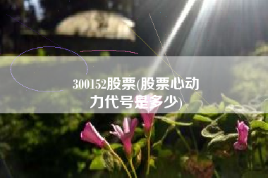 300152股票(股票心动
力代号是多少) 300152股票(股票心动
力代号是多少)