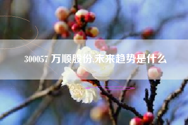 300057 万顺股份,未来趋势是什么