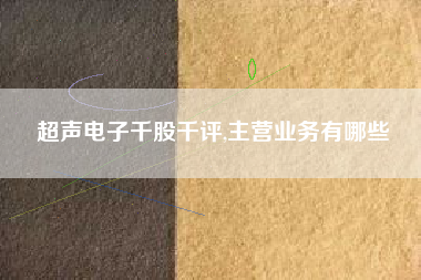 超声电子千股千评,主营业务有哪些