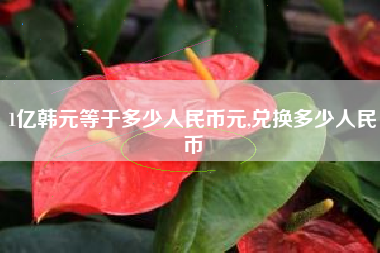 1亿韩元等于多少人民币元,兑换多少人民币