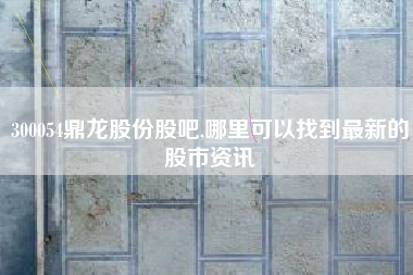 300054鼎龙股份股吧,哪里可以找到最新的股市资讯