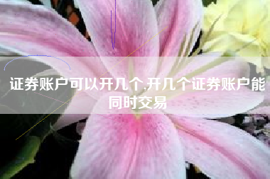 证券账户可以开几个,开几个证券账户能同时交易