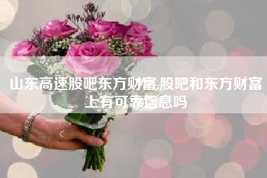 山东高速股吧东方财富,股吧和东方财富上有可靠信息吗