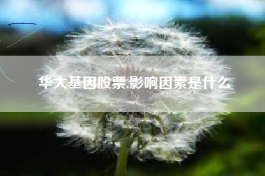 华大基因股票,影响因素是什么