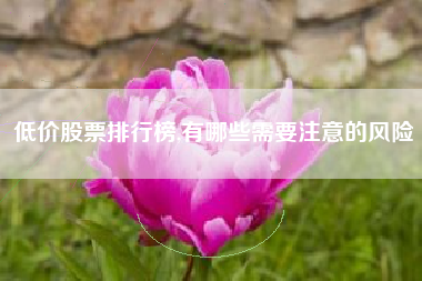低价股票排行榜,有哪些需要注意的风险