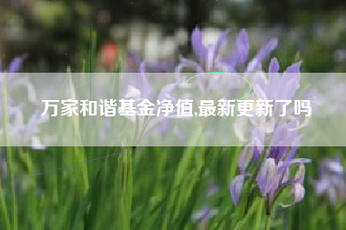 万家和谐基金净值,最新更新了吗