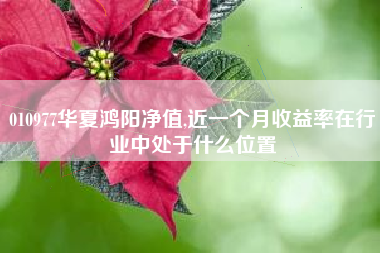 010977华夏鸿阳净值,近一个月收益率在行业中处于什么位置
