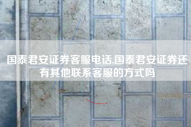 国泰君安证券客服电话,国泰君安证券还有其他联系客服的方式吗