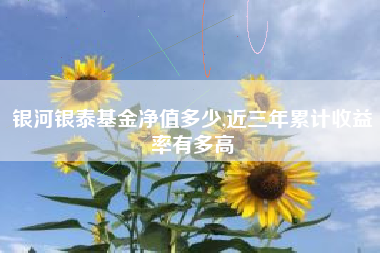 银河银泰基金净值多少,近三年累计收益率有多高