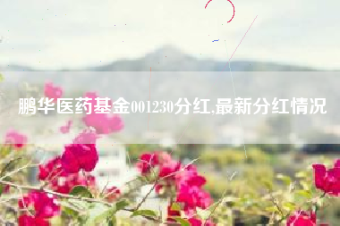 鹏华医药基金001230分红,最新分红情况