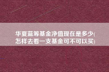 华夏蓝筹基金净值现在是多少(
怎样去看一支基金可不可以买)