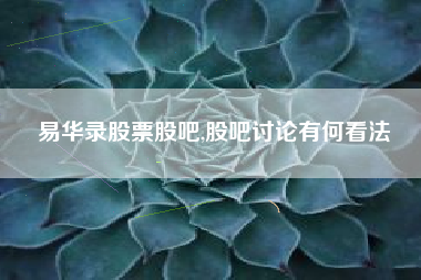 易华录股票股吧,股吧讨论有何看法