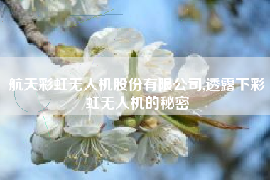 航天彩虹无人机股份有限公司,透露下彩虹无人机的秘密