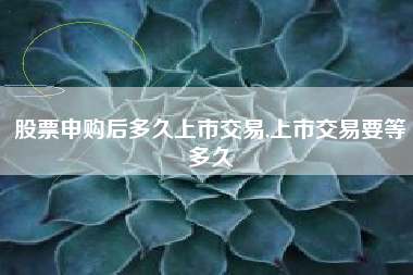 股票申购后多久上市交易,上市交易要等多久